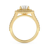 Oval Double Halo & Pave Lab Grown Diamond Engagement Ring