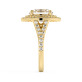 Oval Double Halo & Pave Lab Grown Diamond Engagement Ring