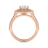 Oval Double Halo & Pave Lab Grown Diamond Engagement Ring