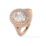 Oval Double Halo & Pave Lab Grown Diamond Engagement Ring