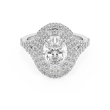 Oval Double Halo & Pave Lab Grown Diamond Engagement Ring