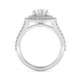 Oval Double Halo & Pave Lab Grown Diamond Engagement Ring