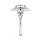 Oval Double Halo & Pave Lab Grown Diamond Engagement Ring