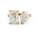 4.75 TCW Radiant & Pear Toi Et Moi Pave Lab Grown Diamond Engagement Ring