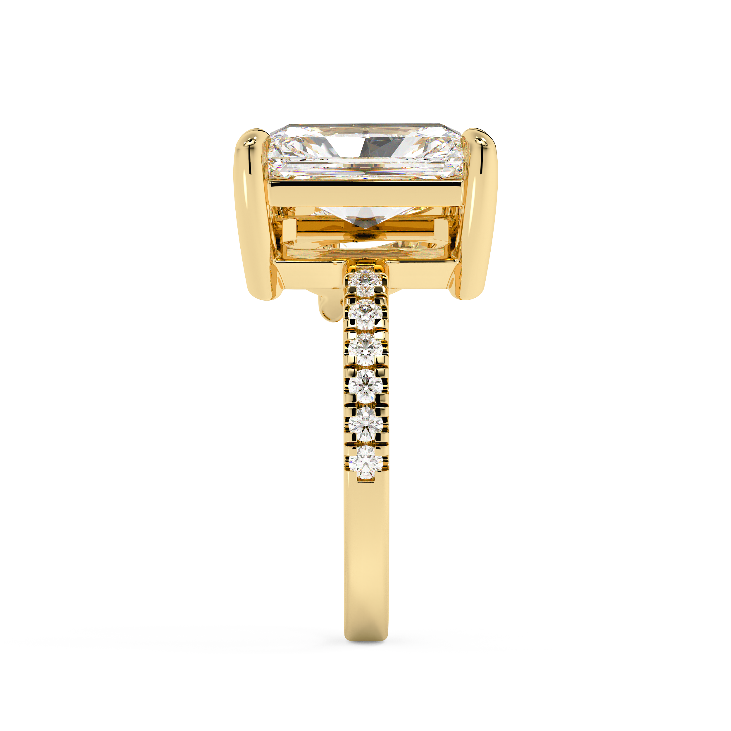 4.75 TCW Radiant & Pear Toi Et Moi Pave Lab Grown Diamond Engagement Ring