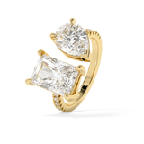 4.75 TCW Radiant & Pear Toi Et Moi Pave Lab Grown Diamond Engagement Ring