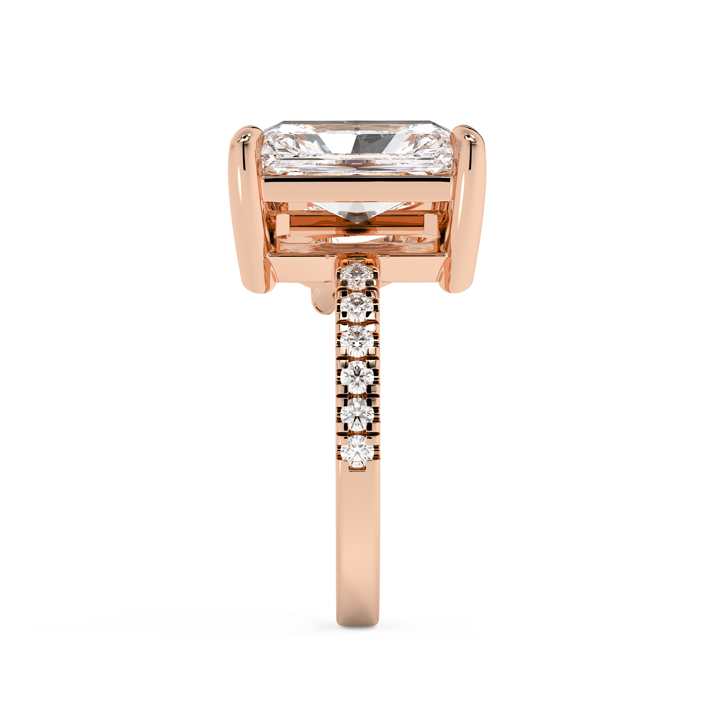 4.75 TCW Radiant & Pear Toi Et Moi Pave Lab Grown Diamond Engagement Ring