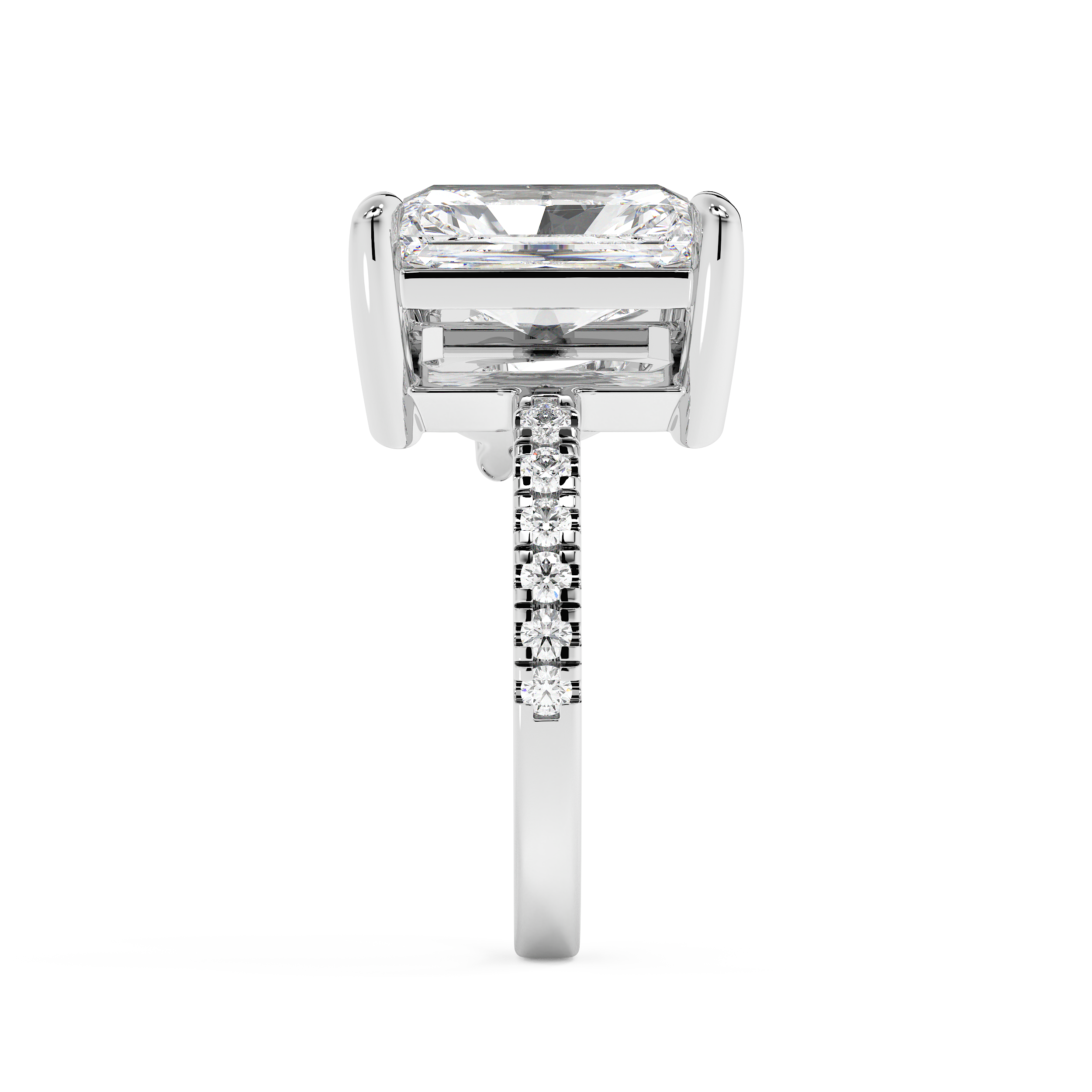 4.75 TCW Radiant & Pear Toi Et Moi Pave Lab Grown Diamond Engagement Ring