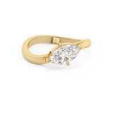 East West Marquise Solitaire Curved Shank Lab Grown Diamond Engagement Ring