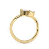 East West Marquise Solitaire Curved Shank Lab Grown Diamond Engagement Ring