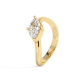 East West Marquise Solitaire Curved Shank Lab Grown Diamond Engagement Ring