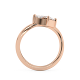 East West Marquise Solitaire Curved Shank Lab Grown Diamond Engagement Ring