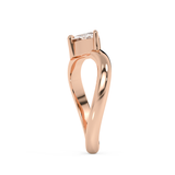 East West Marquise Solitaire Curved Shank Lab Grown Diamond Engagement Ring