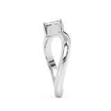 East West Marquise Solitaire Curved Shank Lab Grown Diamond Engagement Ring