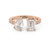 1.75 TCW Pear & Emerald Toi Et Moi Pave Lab Grown Diamond Engagement Ring