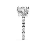 1.75 TCW Pear & Emerald Toi Et Moi Pave Lab Grown Diamond Engagement Ring