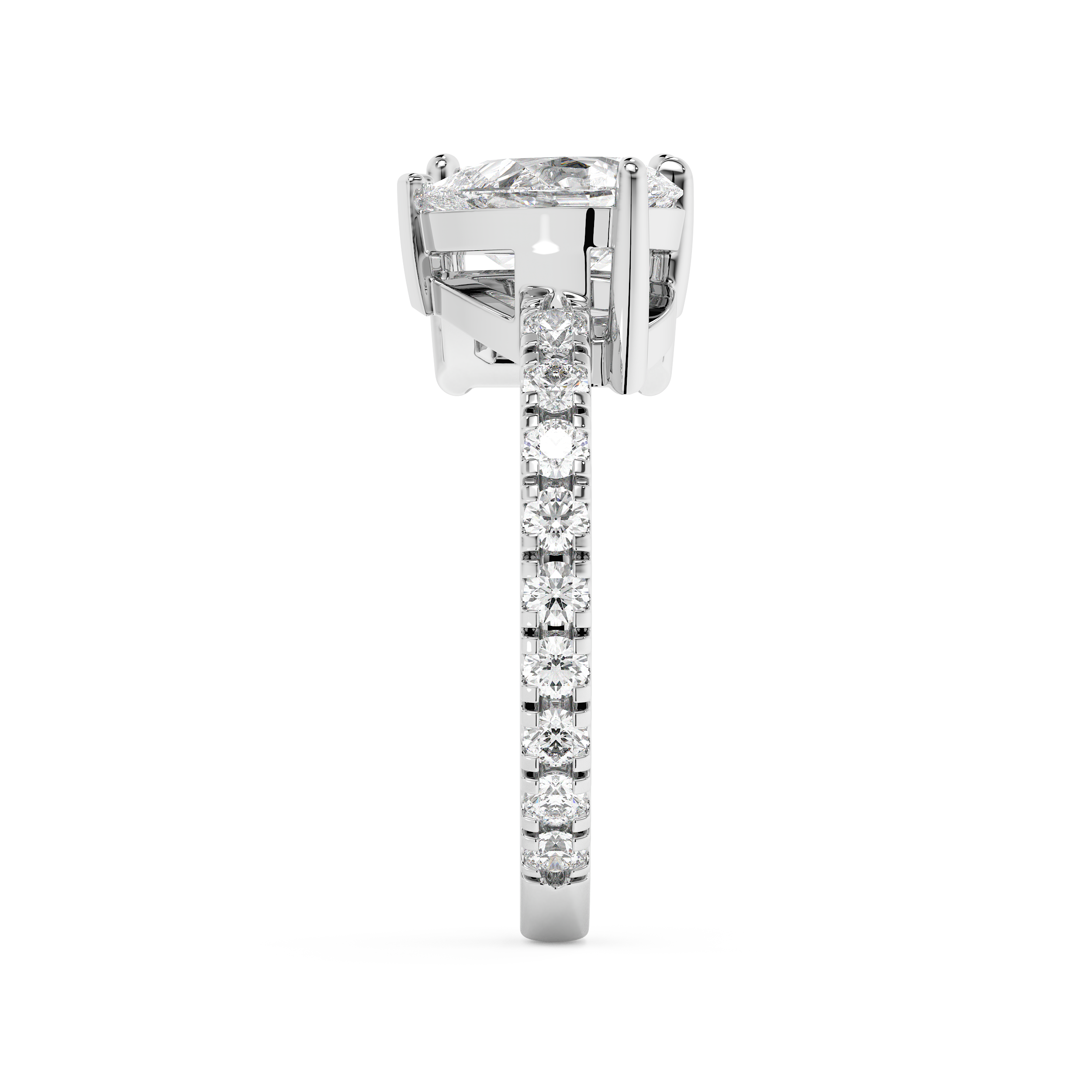 1.75 TCW Pear & Emerald Toi Et Moi Pave Lab Grown Diamond Engagement Ring