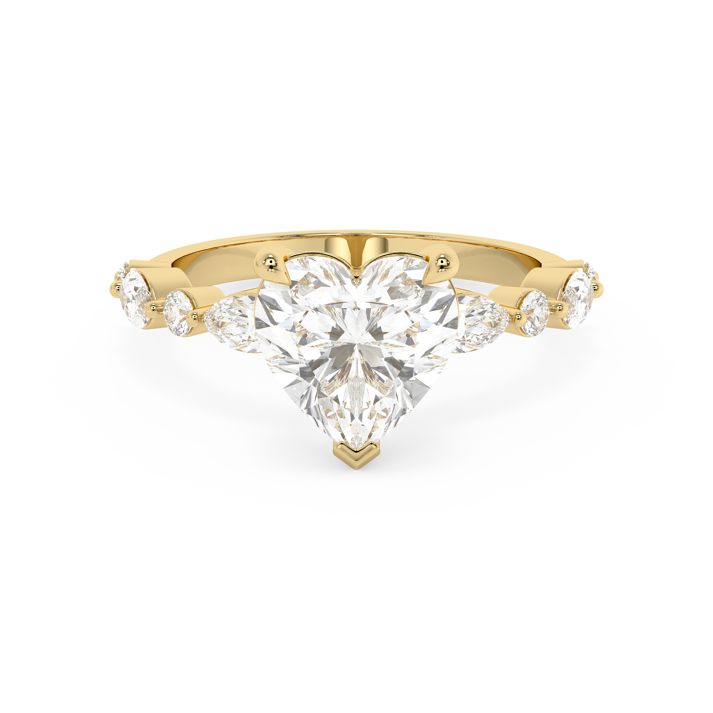 Heart Pave Lab Grown Diamond Engagement Ring