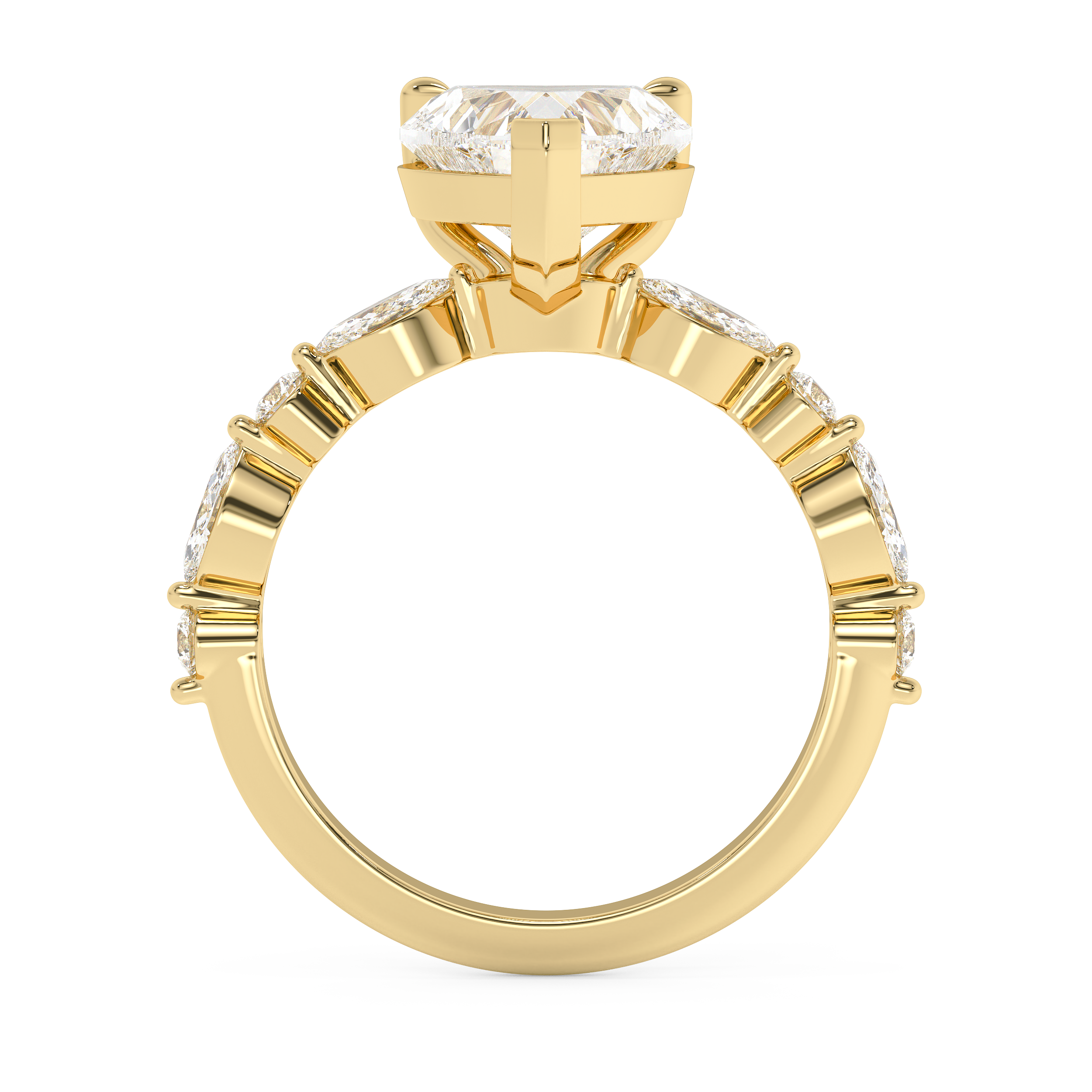 Heart Pave Lab Grown Diamond Engagement Ring