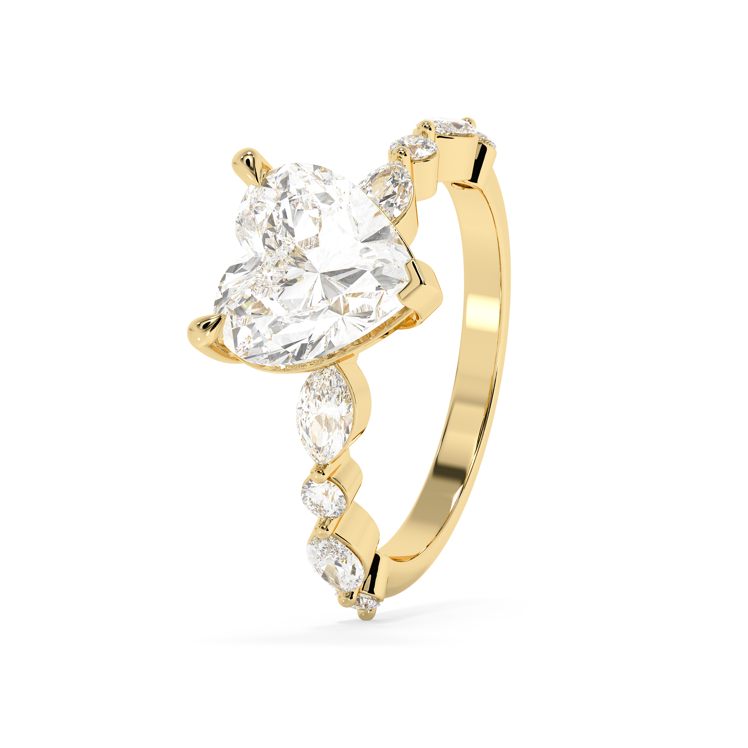 Heart Pave Lab Grown Diamond Engagement Ring
