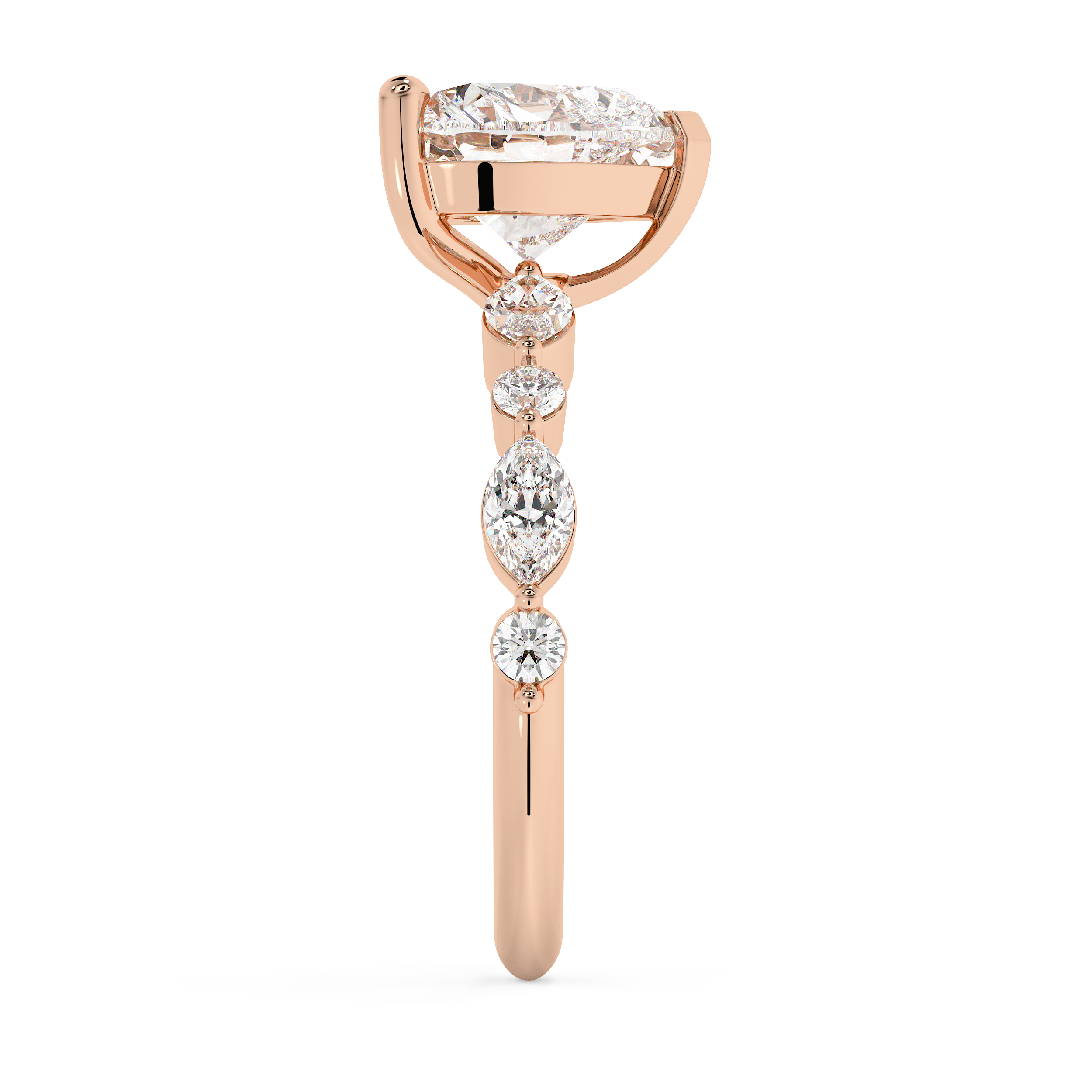 Heart Pave Lab Grown Diamond Engagement Ring