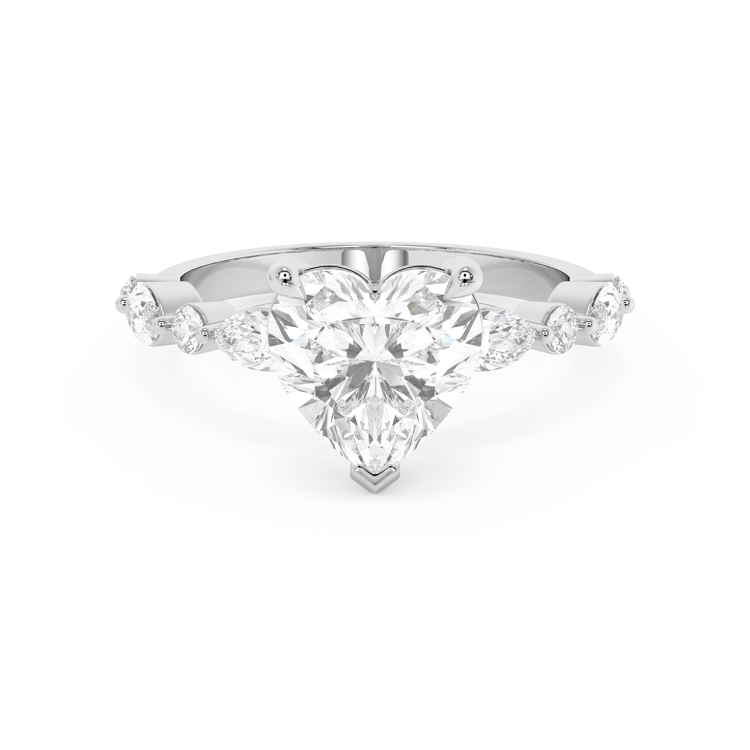 Heart Pave Lab Grown Diamond Engagement Ring