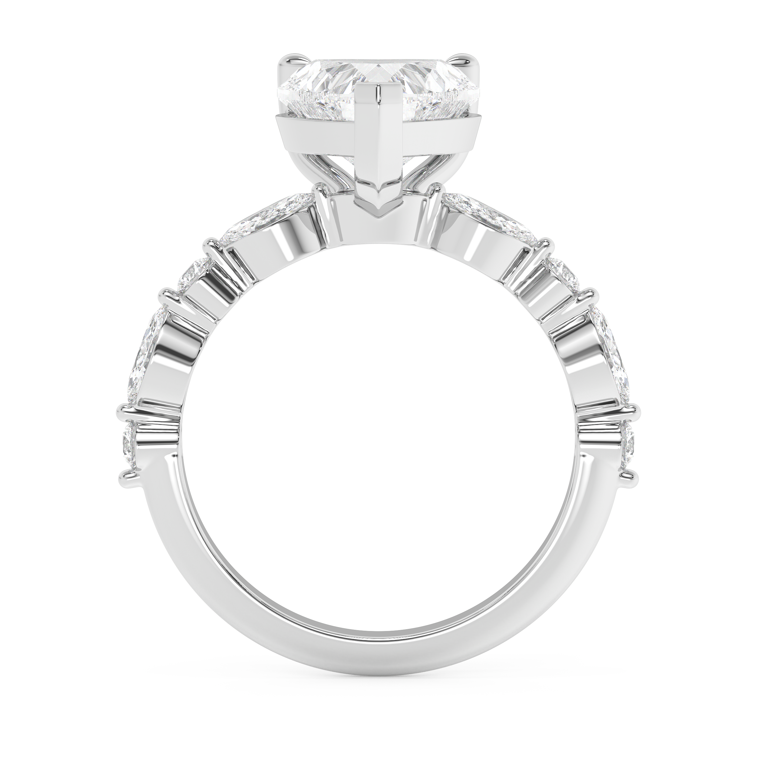 Heart Pave Lab Grown Diamond Engagement Ring