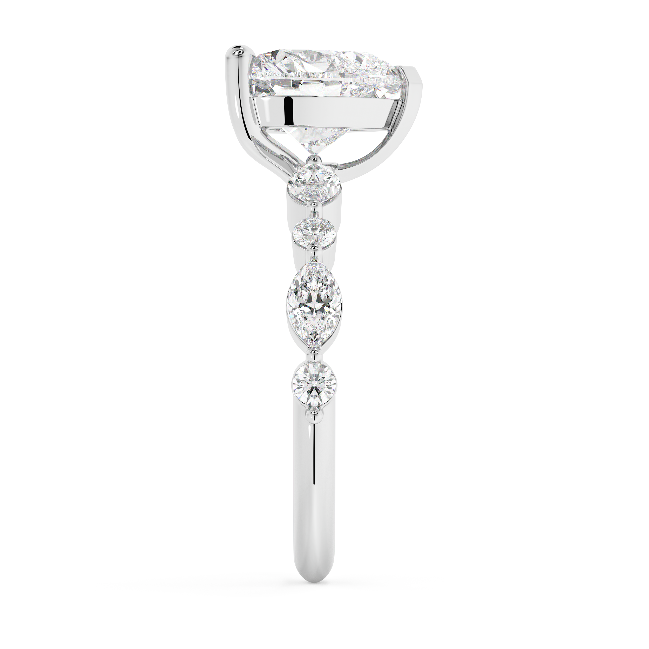 Heart Pave Lab Grown Diamond Engagement Ring