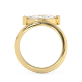 East West Marquise Solitaire Curved Shank Lab Grown Diamond Engagement Ring