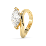 East West Marquise Solitaire Curved Shank Lab Grown Diamond Engagement Ring
