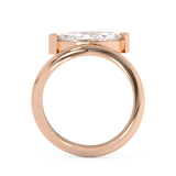 East West Marquise Solitaire Curved Shank Lab Grown Diamond Engagement Ring
