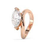 East West Marquise Solitaire Curved Shank Lab Grown Diamond Engagement Ring