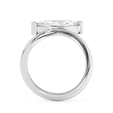 East West Marquise Solitaire Curved Shank Lab Grown Diamond Engagement Ring
