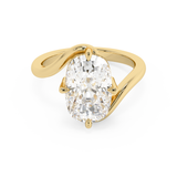 Elongated Cushion Solitaire Swirl Lab Grown Diamond Engagement Ring
