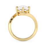 Elongated Cushion Solitaire Swirl Lab Grown Diamond Engagement Ring