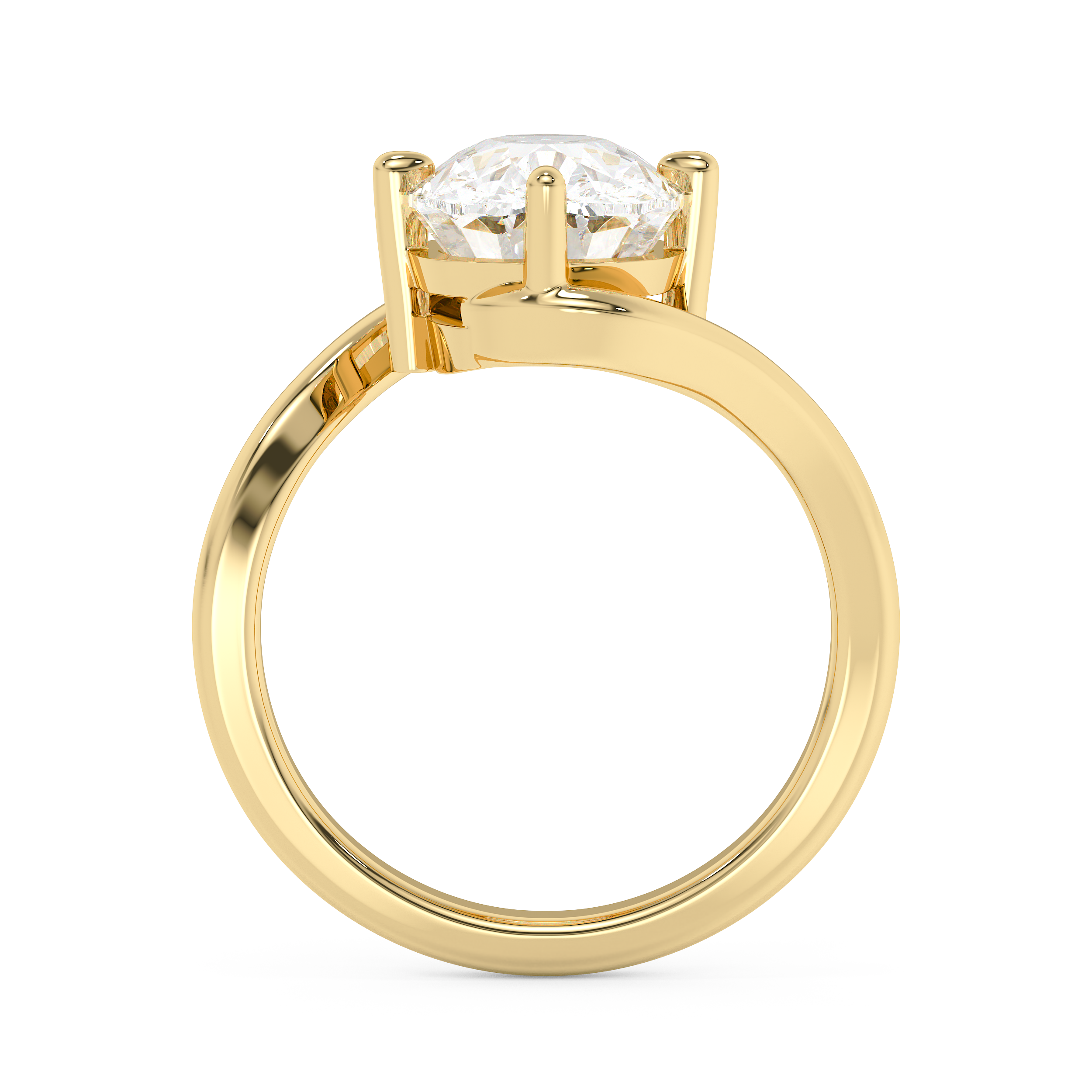 Elongated Cushion Solitaire Swirl Lab Grown Diamond Engagement Ring