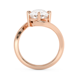 Elongated Cushion Solitaire Swirl Lab Grown Diamond Engagement Ring
