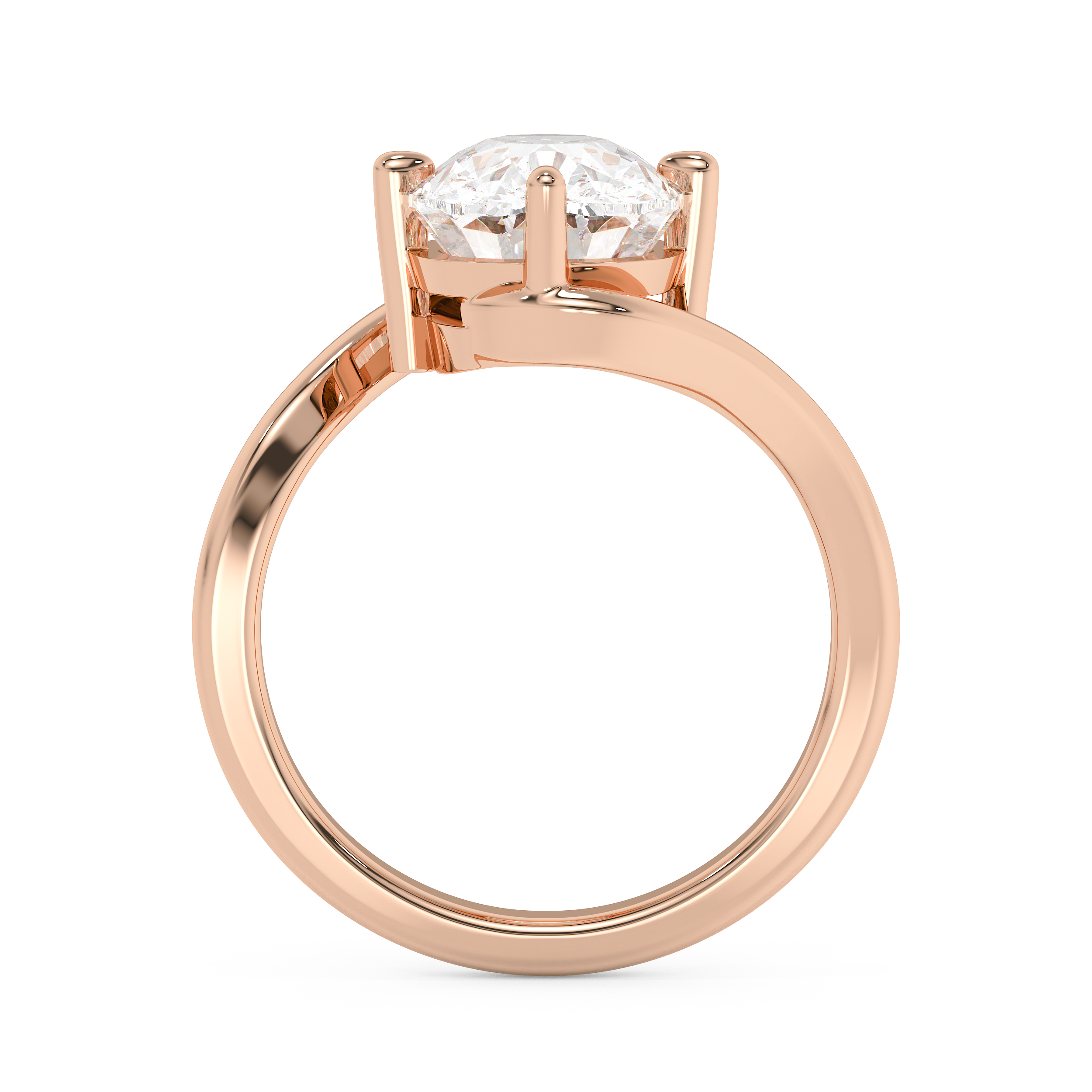 Elongated Cushion Solitaire Swirl Lab Grown Diamond Engagement Ring
