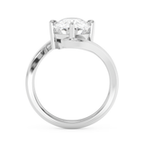 Elongated Cushion Solitaire Swirl Lab Grown Diamond Engagement Ring