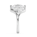 Elongated Cushion Solitaire Swirl Lab Grown Diamond Engagement Ring