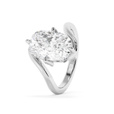 Elongated Cushion Solitaire Swirl Lab Grown Diamond Engagement Ring