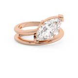 Marquise Solitaire Spiral Shank Lab Grown Diamond Engagement Ring