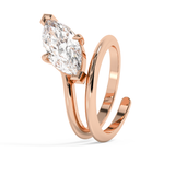 Marquise Solitaire Spiral Shank Lab Grown Diamond Engagement Ring