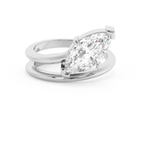 Marquise Solitaire Spiral Shank Lab Grown Diamond Engagement Ring