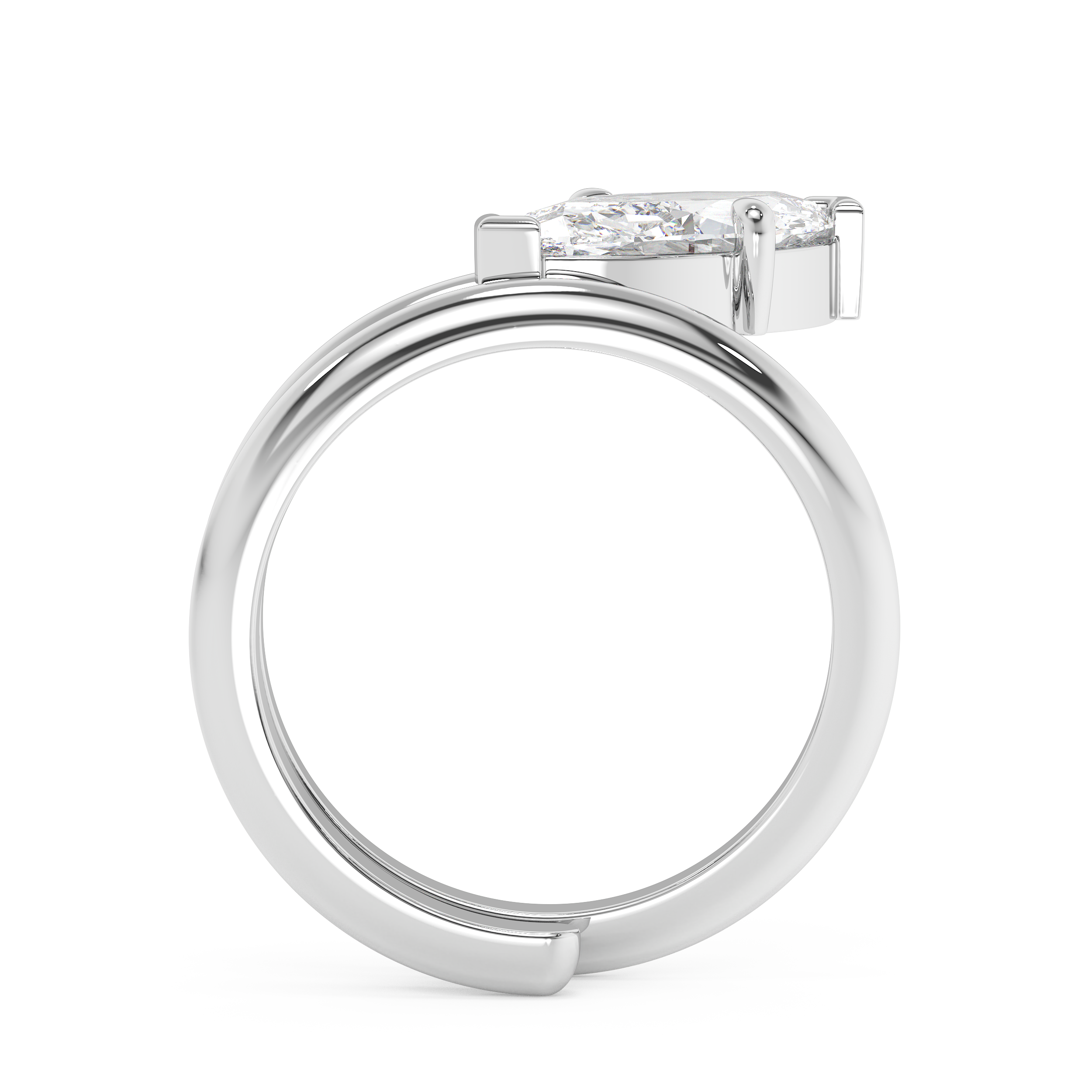 Marquise Solitaire Spiral Shank Lab Grown Diamond Engagement Ring
