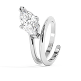 Marquise Solitaire Spiral Shank Lab Grown Diamond Engagement Ring