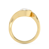 Pear Swirl Half Bezel Lab Grown Diamond Engagement Ring
