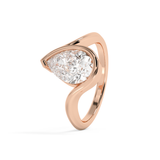 Pear Swirl Half Bezel Lab Grown Diamond Engagement Ring