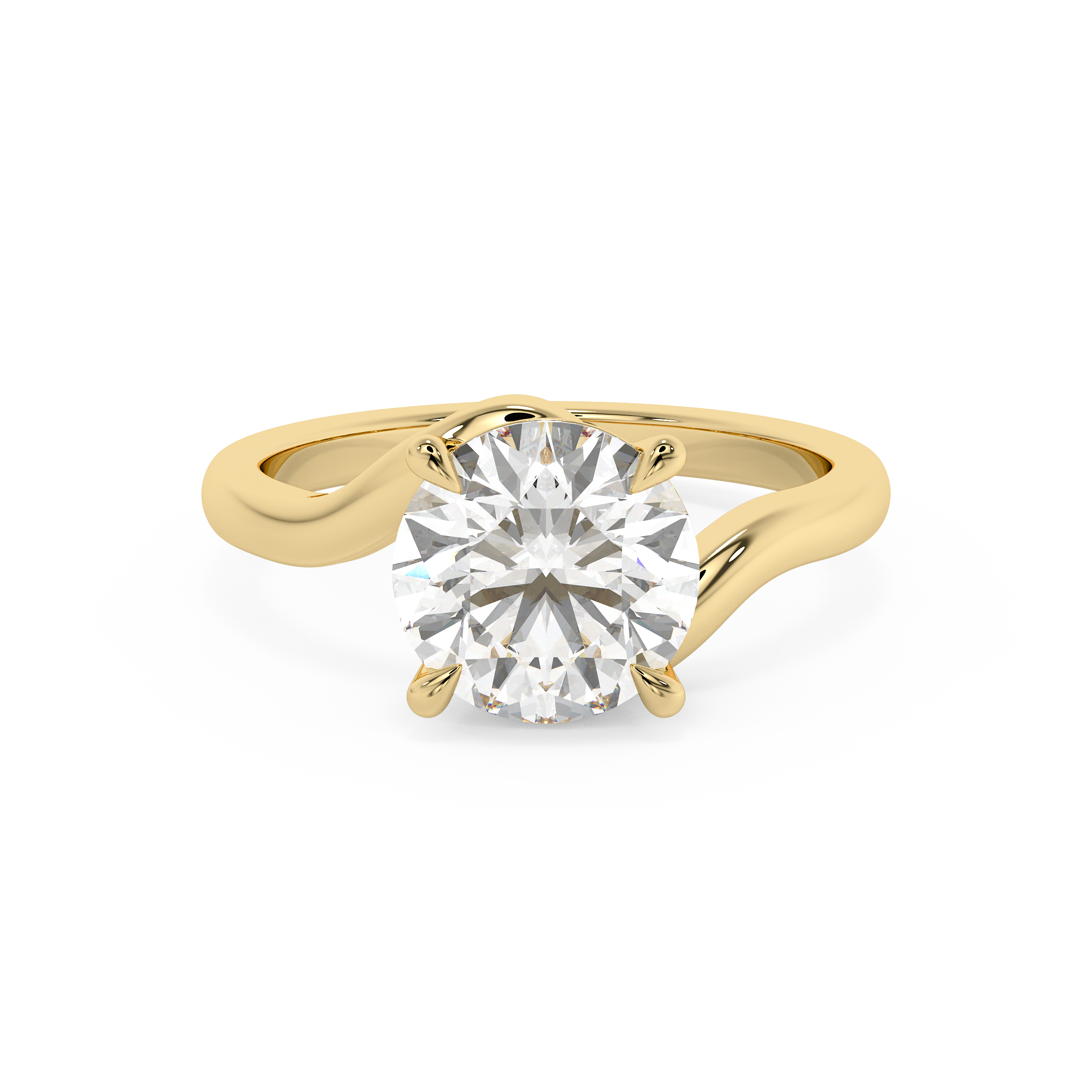Round Swirl Solitaire Lab Grown Diamond Engagement Ring