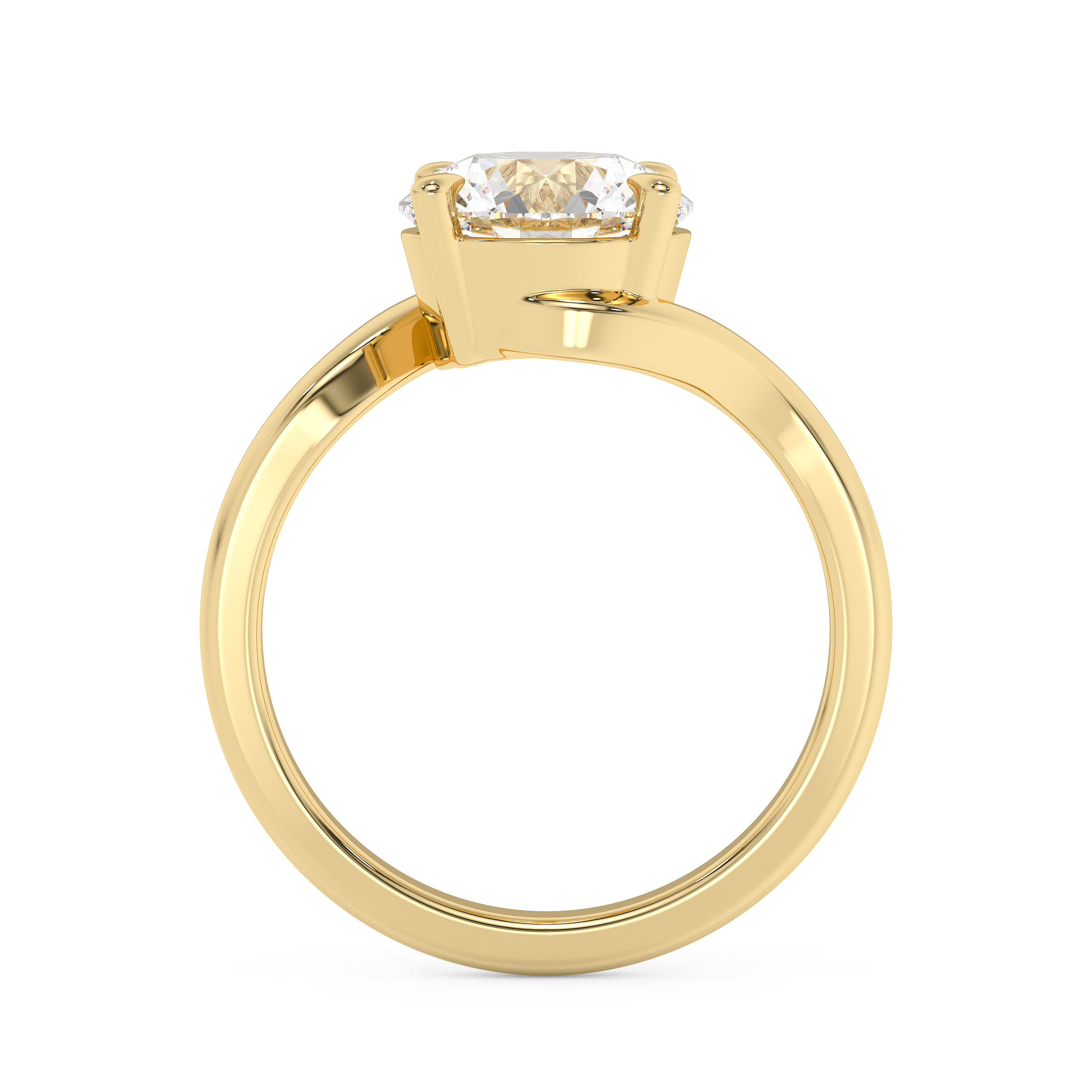 Round Swirl Solitaire Lab Grown Diamond Engagement Ring